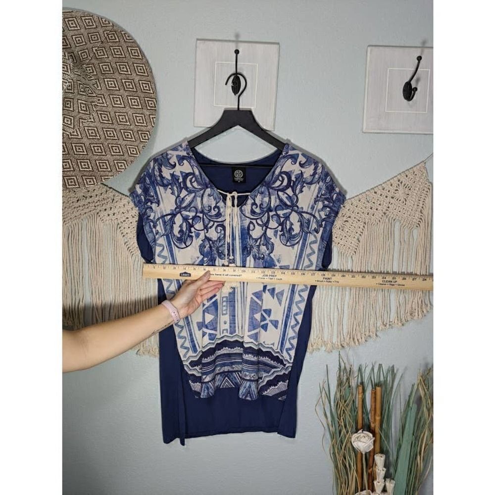 Bobeau Blue Aztec Tunic Top - Picture 9 of 16